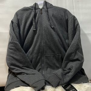 Logan & Martin NYC Men’s Full Zip  CreamSherpa Lined Hoodie Grey Jacket 2 X